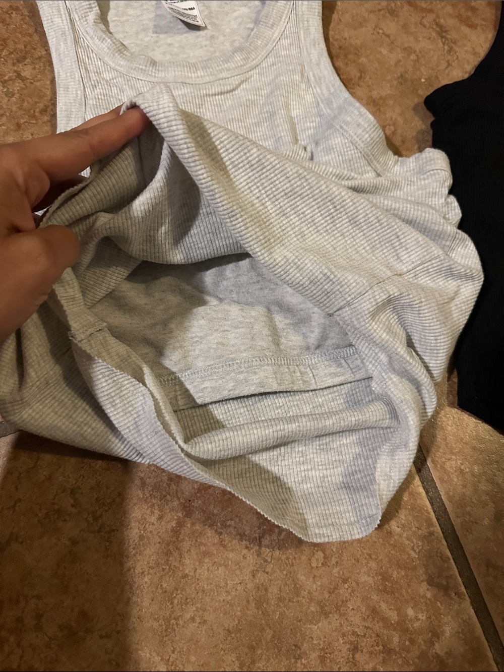 PINK Victoria's Secret Ribbed Tank Trio in Black, White, Light Gray - Picture 4 of 5